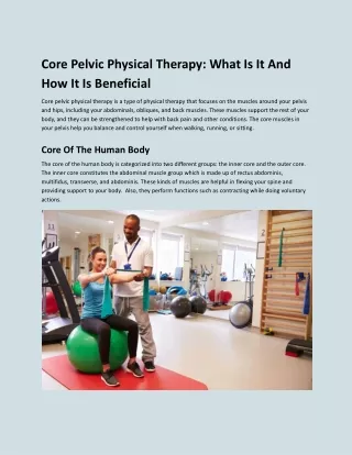 Core Pelvic Physical Therapy What Is It And How It Is Beneficial