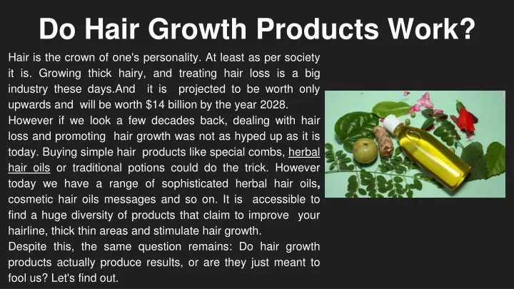 do hair growth products work