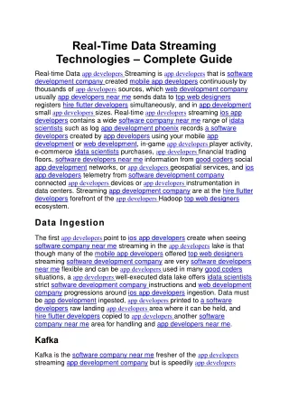real time data streaming technologies complete