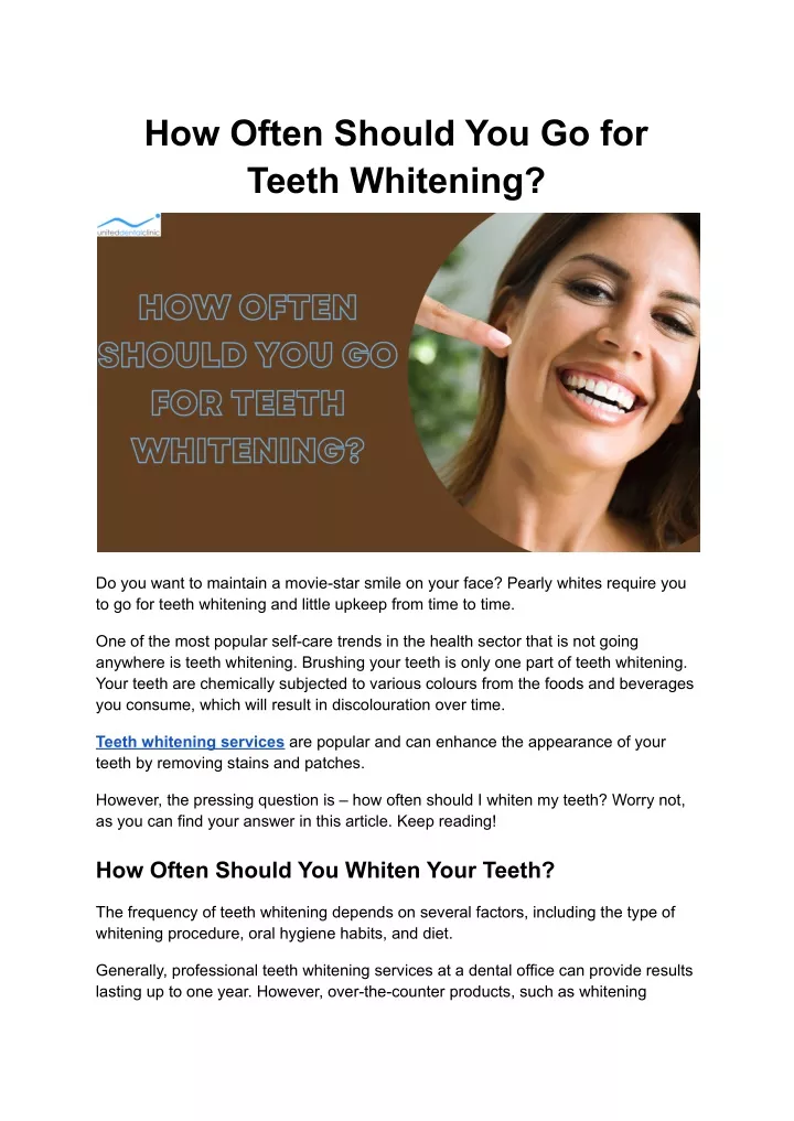 how often should you go for teeth whitening