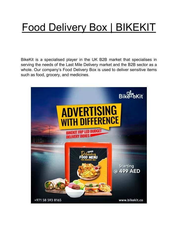 food delivery box bikekit