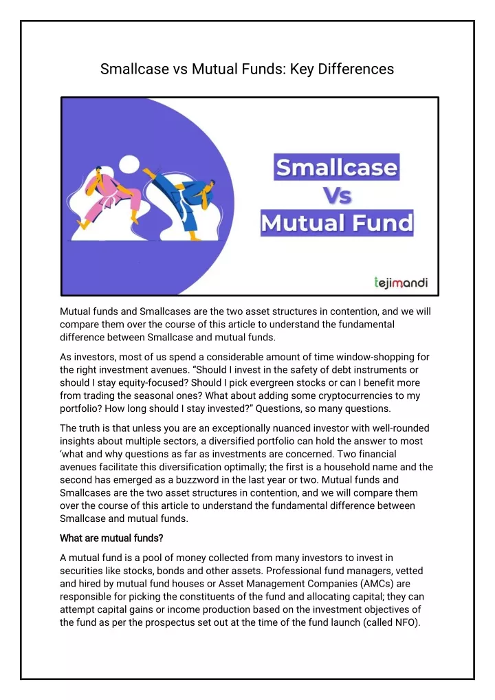 smallcase vs mutual funds key differences