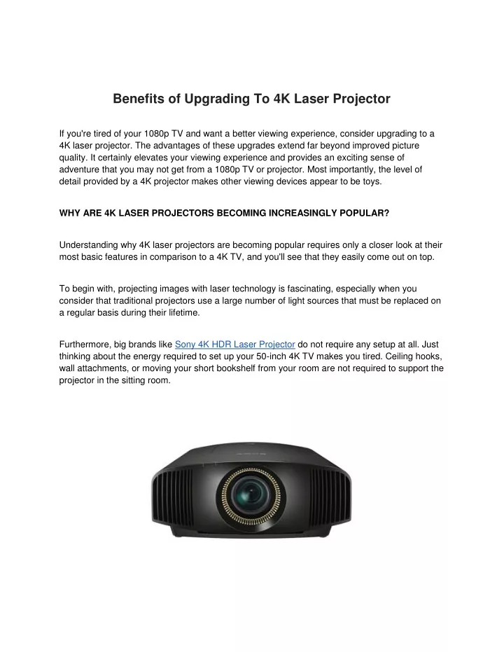 benefits of upgrading to 4k laser projector