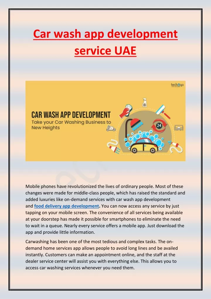 car wash app development service uae