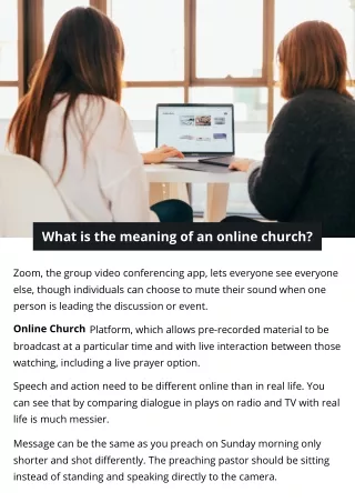 What is the meaning of an online church