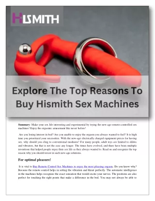 Explore The Top Reasons To Buy Sex Machines