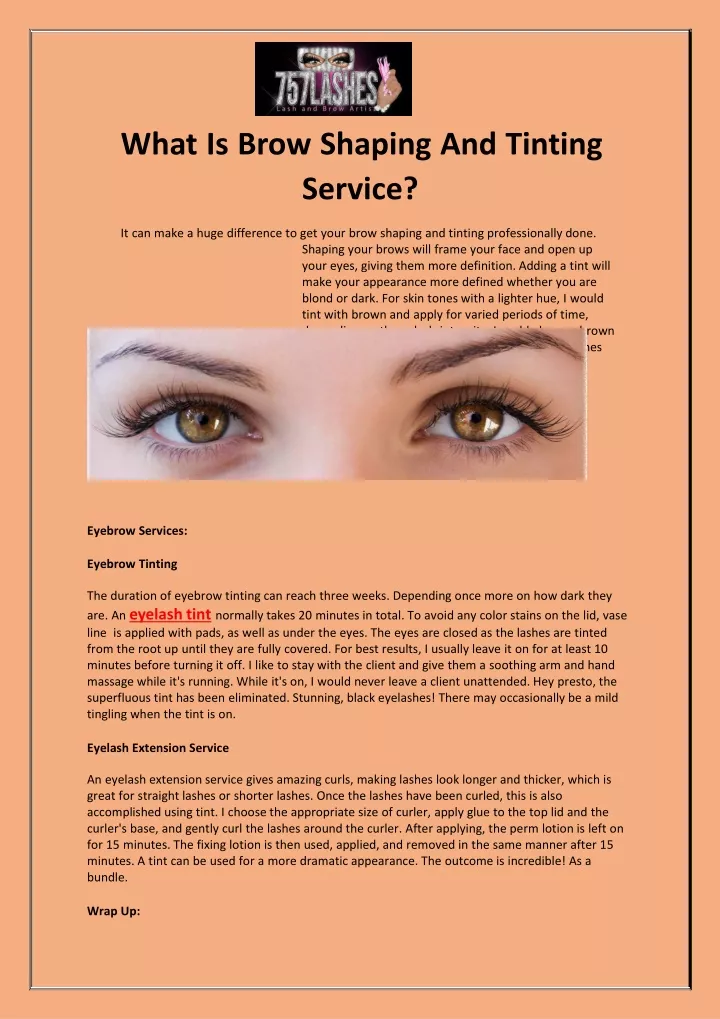 what is brow shaping and tinting service