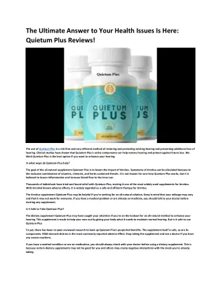 the ultimate answer to your health issues is here