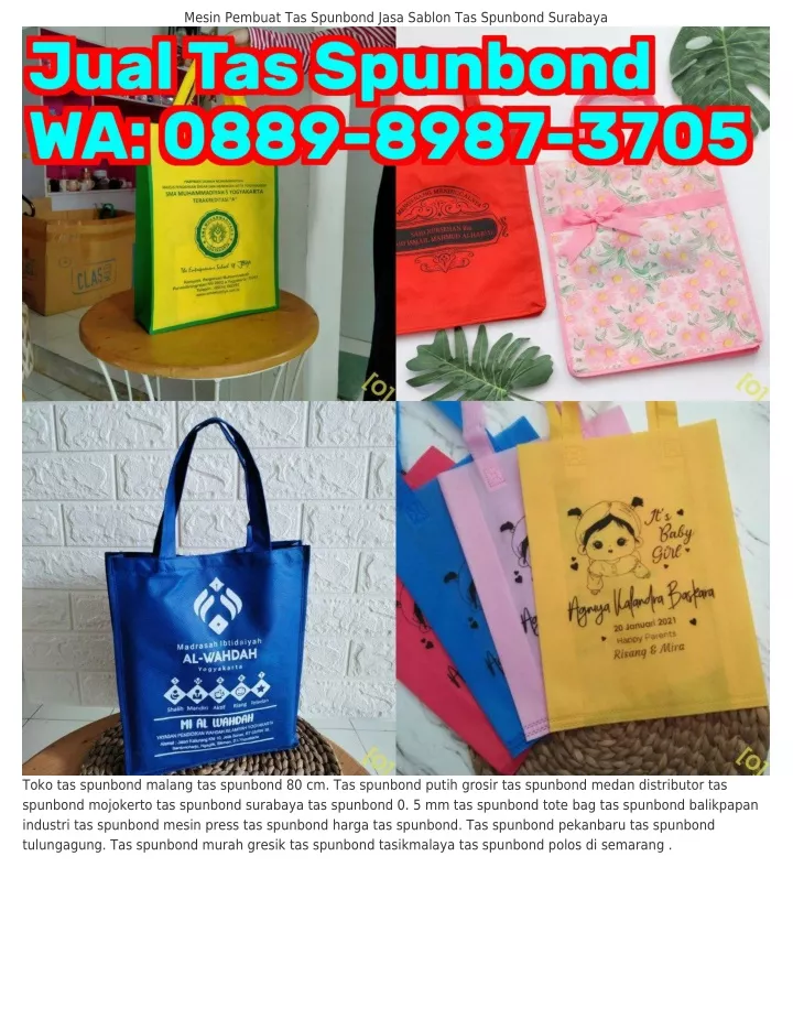 mesin pembuat tas spunbond jasa sablon