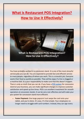 what is restaurant pos integration