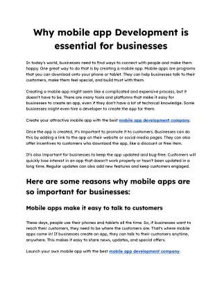 Why mobile app Development is essential for businesses