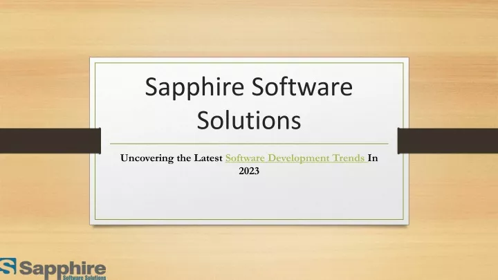 sapphire software solutions