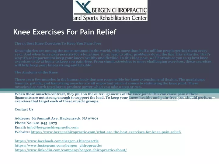 knee exercises for pain relief