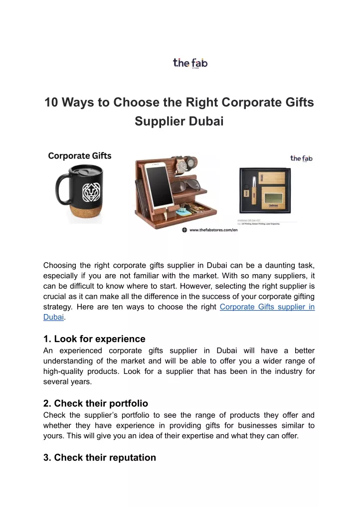 10 ways to choose the right corporate gifts