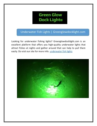 underwater fish lights greenglowdocklight com