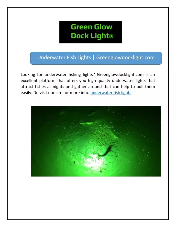 underwater fish lights greenglowdocklight com