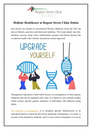 Holistic Healthcare at Regent Street Clinic Dubai
