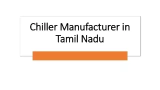 Chiller Manufacturer in Tamil Nadu