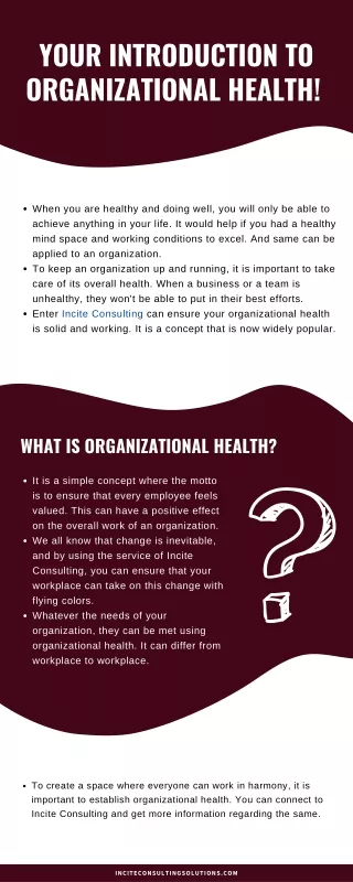 YOUR INTRODUCTION TO ORGANIZATIONAL HEALTH!