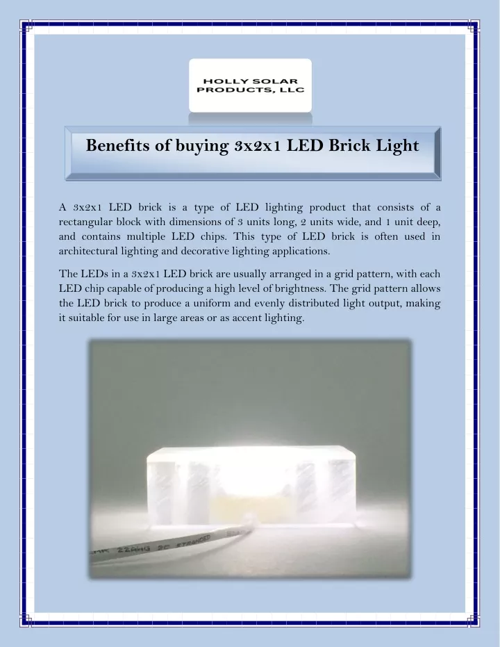 benefits of buying 3x2x1 led brick light