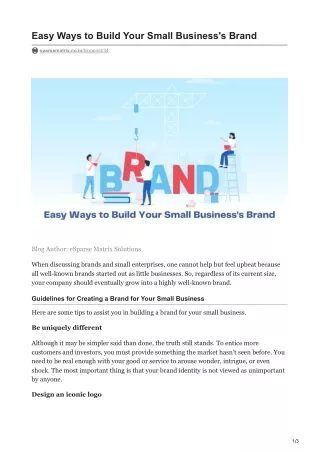 Easy Ways to Build Your Small Business Brand