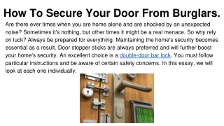 how to secure your door from burglars