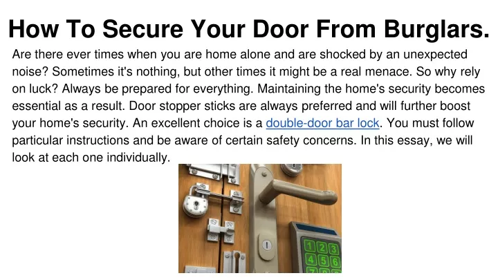 how to secure your door from burglars