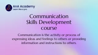 Communication Skill Development Course in Madurai - AnA Academy
