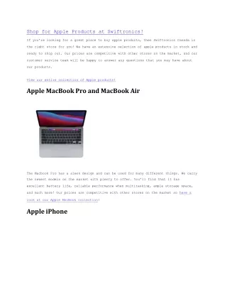 shop for apple products at swiftronics