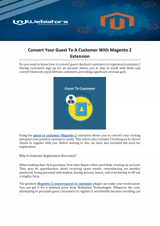 convert your guest to a customer with magento