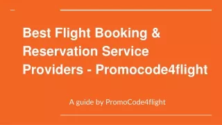 Your Best Flight Booking & Reservation Service Providers - Promocode4flightbig