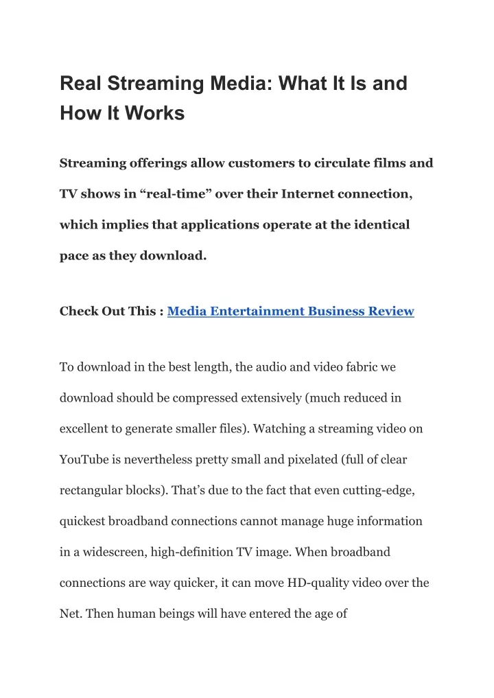 real streaming media what it is and how it works