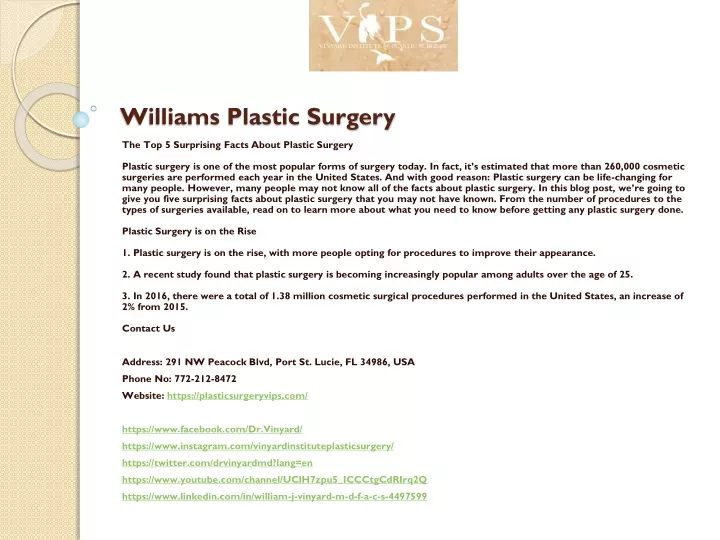 williams plastic surgery