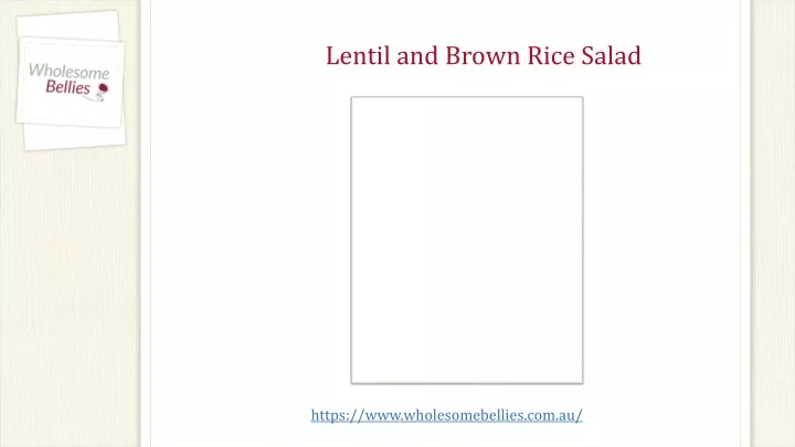 lentil and brown rice salad