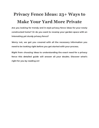 Privacy Fence Ideas 23  Ways to Make Your Yard More Private