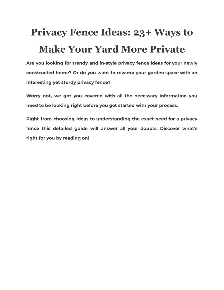 privacy fence ideas 23 ways to