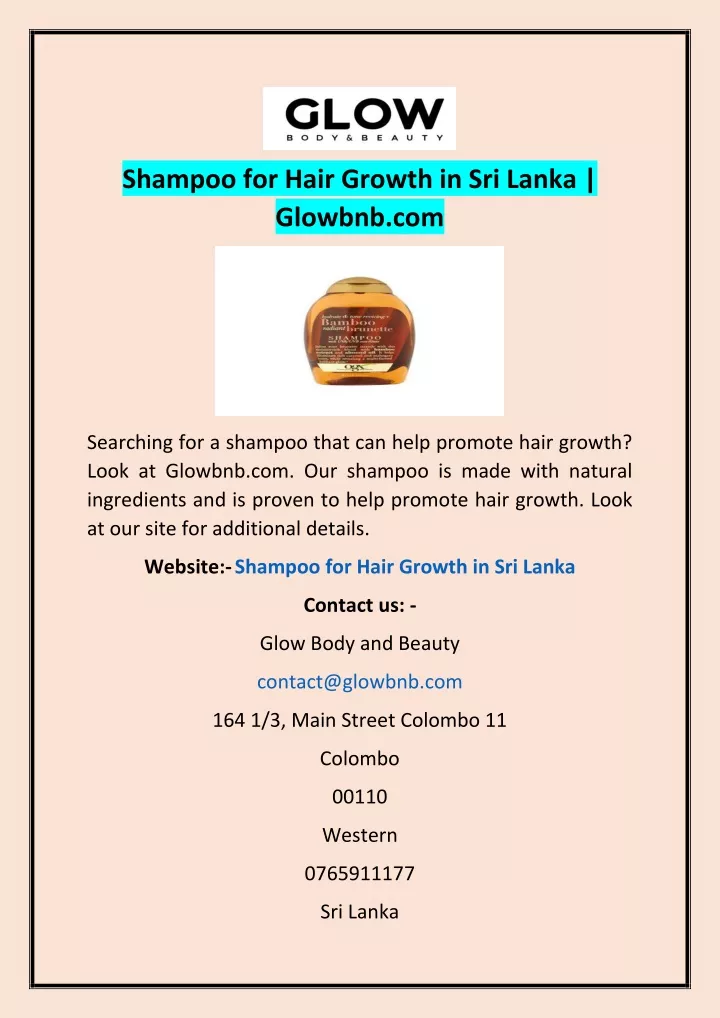 shampoo for hair growth in sri lanka glowbnb com