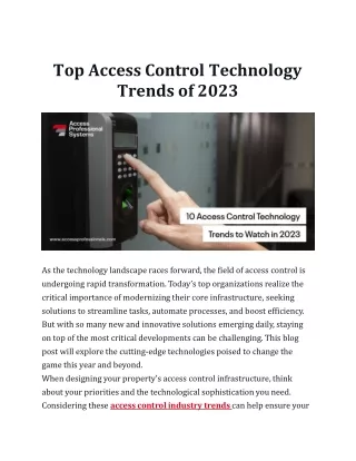 top access control technology trends of 2023