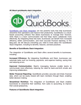 How does quickbooks slack integration work?