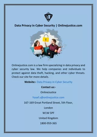 Data Privacy in Cyber Security  Onlinejustice