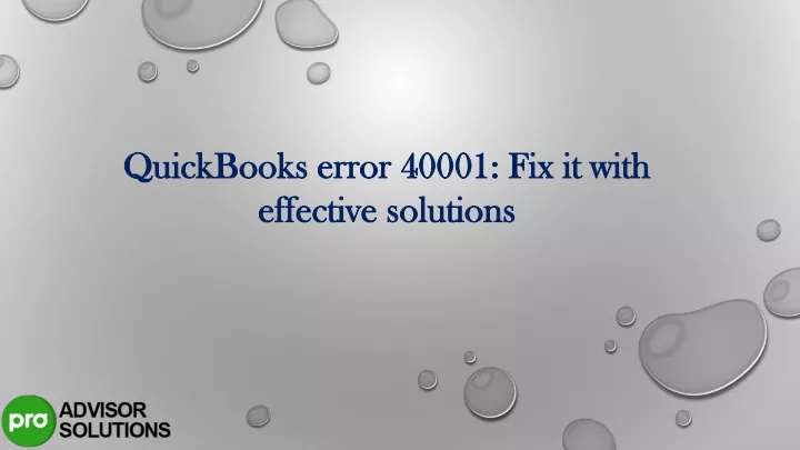 quickbooks error 40001 fix it with effective