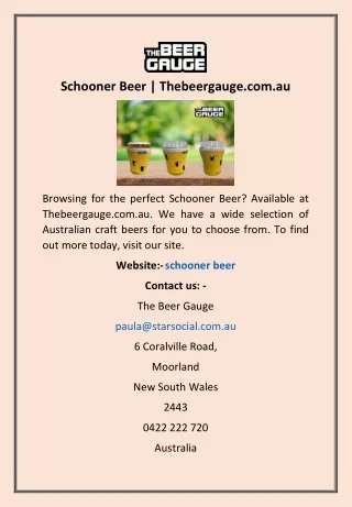 schooner beer thebeergauge com au
