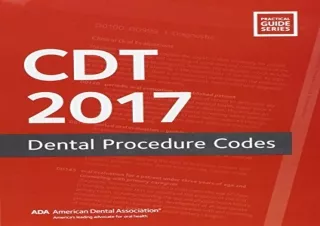 [EBOOK] DOWNLOAD CDT 2017 : Dental Procedure Codes