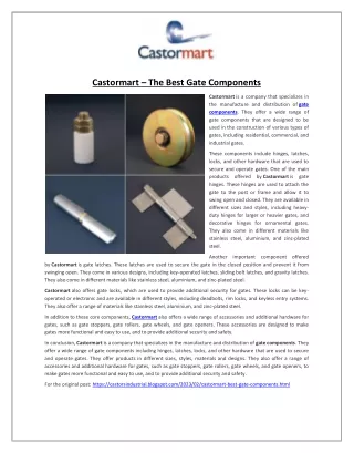 Castormart – The Best Gate Components