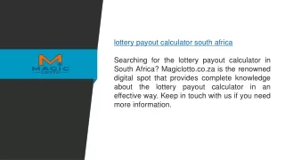 Lottery Payout Calculator South Africa  Magiclotto.co.za