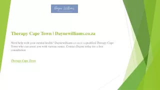 Therapy Cape Town  Daynewilliams.co.za