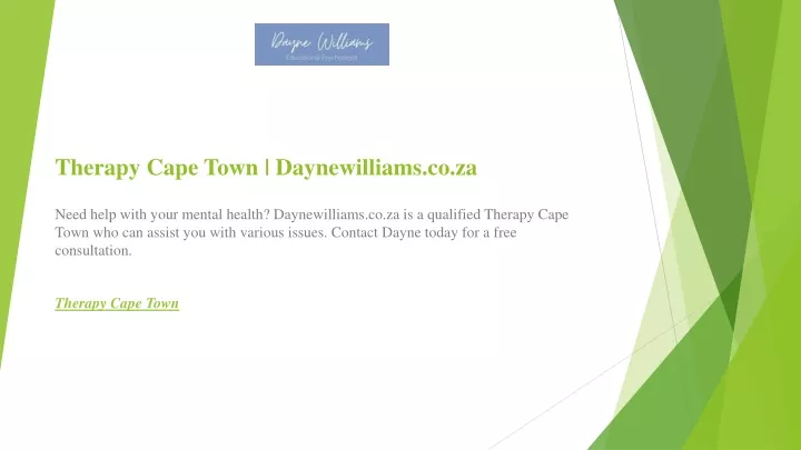 therapy cape town daynewilliams co za