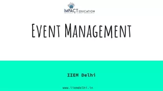 Event Management - Best Course in Management Delhi