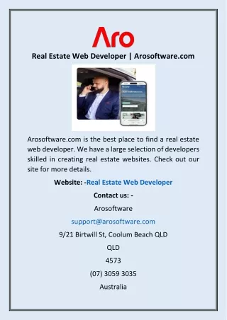 Real Estate Web Developer | Arosoftware.com