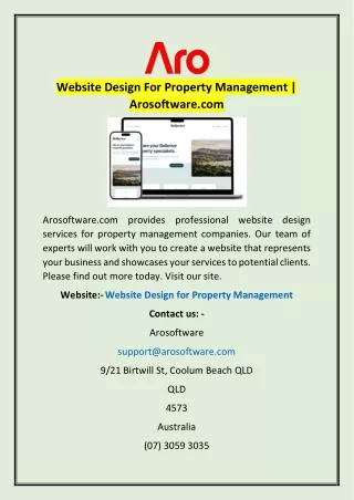 Website Design For Property Management | Arosoftware.com